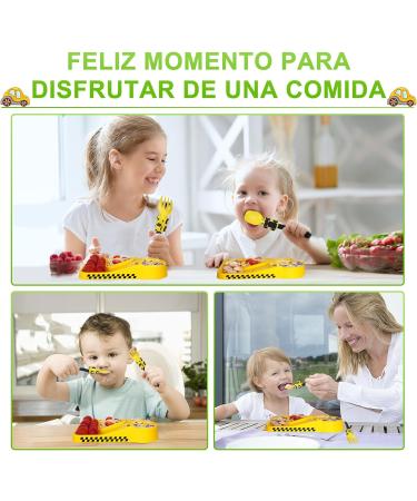 Silicone Baby Cutlery Set - 2-Part Spoon & Fork for 6+ Months - Baby Led Weaning Accessories with Storage Box (Yellow) - Buy Online on GoSupps.com