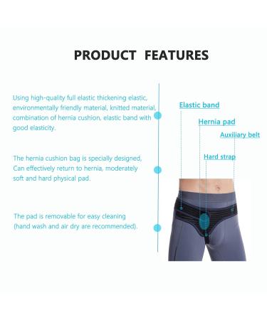 Hernia Guard - Men's Inguinal Hernia Belt for Left or Right Side, Post Surgery Support Truss - Adjustable Waist Strap (L: 45-56) - Buy Online on GoSupps.com