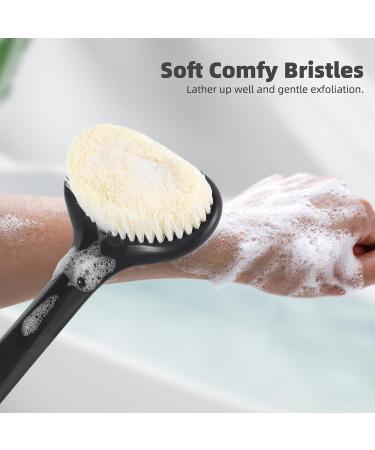 Back Body Scrubber Brush for Shower Peeling - 43cm Non-Slip Handle for All | Ideal for Men & Women - Buy Online on GoSupps.com