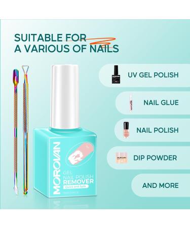 Morovan Gel Nail Polish Remover: Easy Remove Gel Polish in 3-5 Minutes Quick Effective Gel Nail Remover Kit with Cuticle Pusher Scraper No Need Soaking or Wrapping Professional No Damage to Nails - Buy Online on GoSupps.com