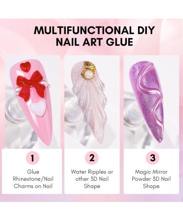 Buy Makartt Nail Charm Rhinestone Glue Kit - 15ml Gel Glue for 3D Nail Art Bowknot & Heart Gems - DIY Nail Supply for Nail Techs - Red & White - Buy Online on GoSupps.com