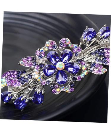 Beaupretty Ponytail Barrettes Holders hairpin rhinestone clip holder flower barrettes purple barrettes metal styling clips rhinestones barrettes alloy Miss aldult flower Back Hair Barrettes - Buy Online on GoSupps.com
