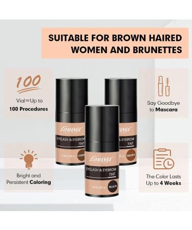 Lomansa Lash Tint Black and Coffee Eyelash Dye Eyebrow Tint Achieve Voluminous Coloring with Complete Tools DIY Use at Home & Salon Supplies Black Coffee - Buy Online on GoSupps.com