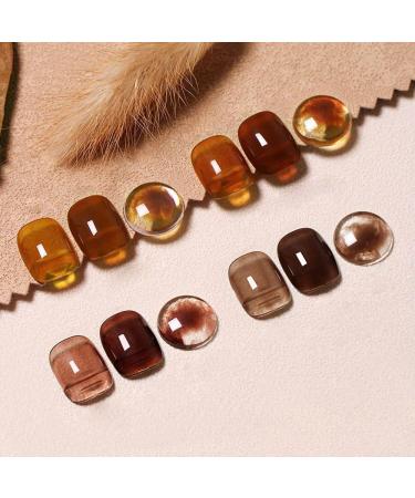 15ml Soak Off Milk Tea Caramel Gel Amber Gel Nail UV Gel Gel Nail Polish Semi Permanent Tortoiseshell Glass - (Color: 3) - Buy Online on GoSupps.com