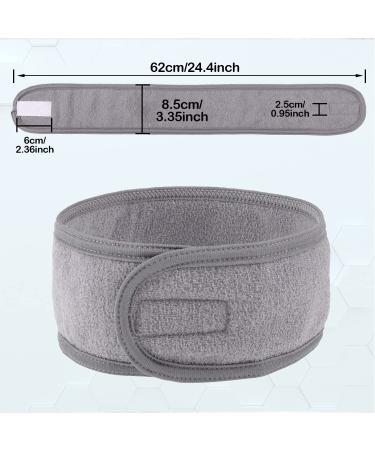 Leaflai 12-Pack Spa Facial Terry Cloth Headband for Bath, Makeup & Sport - Gray - Buy Online on GoSupps.com