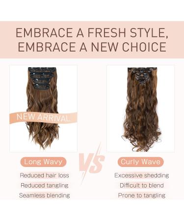 Curly Clip in Hair Extensions 22 Inch Ash Blonde Mix Bleach Blonde - 4PCS Synthetic Hair Pieces for Women - Buy Online on GoSupps.com