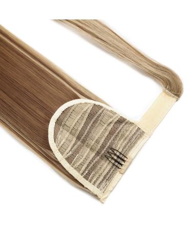 Natural Light Brown & Ash Blonde Clip-In Ponytail Extension - 58.5cm 90g Real Hair Blend for Effortless Styles | Sego - Buy Online on GoSupps.com