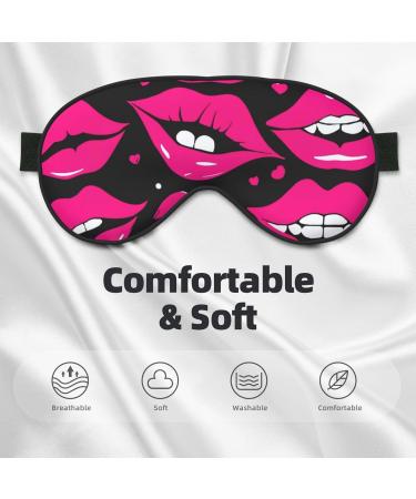 Lips Print Eye Mask - Adjustable Blackout Sleep Mask for Men & Women | Sleep Aid Eye Masks - Buy Online on GoSupps.com