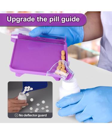 SimCoach Left Hand Pill Counting Tray with Spatula - Purple Pharmacy Pill Counter for Accurate Medication Measurement - Buy Online on GoSupps.com