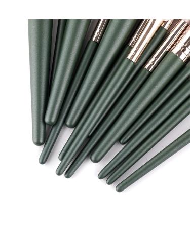 14-Piece Green Makeup Brush Set | Loose Powder Highlighter Eyeshadow Foundation & Contour Brushes - International Shipping Available - Buy Online on GoSupps.com