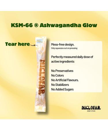 Niclofar KSM-66 Ashwagandha Honey Sticks potent bioavailable form of Ashwagandha with organic honey 30 Sticks Stress Relief and Energy Balance - Buy Online on GoSupps.com
