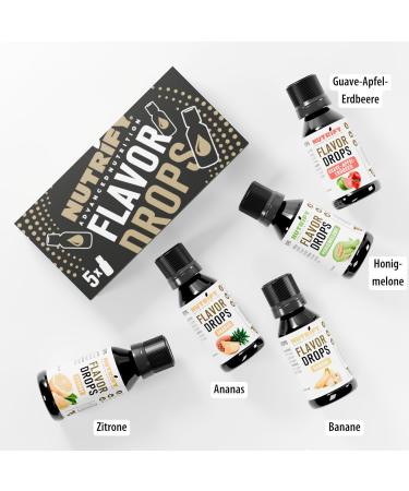 Nutrify Flavor Drops 5x30ml - Calorie-Free Sugar-Free Vegan Aroma Drops | Tropical Island Sweetness - Buy Online on GoSupps.com