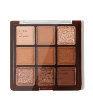 EONFAVE Chocolate Eyeshadow Palette 9 Colors Brown Makeup Palettes Nude Tint Long Lasting Shine Matte Travel Size for Women and Girls