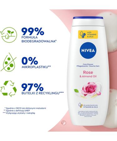 Nivea Care & Roses Care Shower Gel 500ml - Buy Online on GoSupps.com