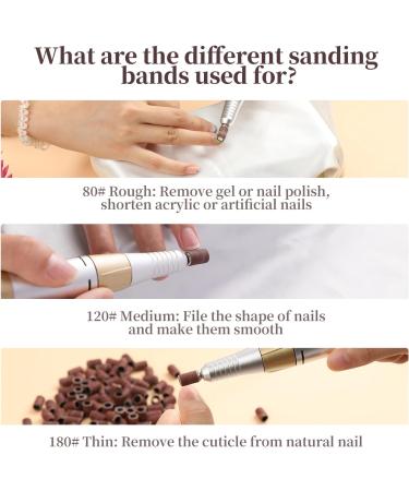 AISEELY Sanding Bands Pack Nail Sanding Bands for Nail Drill Bit 150pcs 80# 120# 180# Grit Electric Nail Drill Sanding Bands for Manicure & Pedicure Each Size 50pcs black - Buy Online on GoSupps.com
