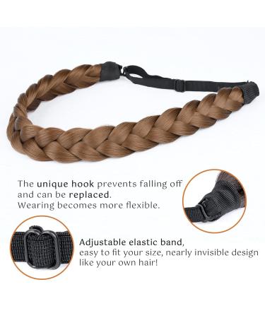 Bobiya Medium Brown 2-Strand Synthetic Hair Headband - Classic Chunky Braided Braids for Women & Girls - Buy Online on GoSupps.com