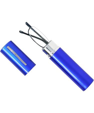 Shop Mini Narrow Metal Reading Glasses - 2.0 Diopter Stainless Steel Frame with Free Slim Aluminum Case for Men & Women - Buy Online on GoSupps.com