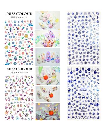 1500+ Christmas Nail Art Stickers - Self-Adhesive Santa, Snowflakes & More | 12 Large Sheets for Festive Nail Designs - Buy Online on GoSupps.com