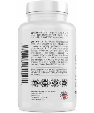 GENIUS HERBALS Lions Mane Complex - Concentrated 4:1 Extract for Brain Health Cognitive and Memory Support - 60 Capsules - Buy Online on GoSupps.com