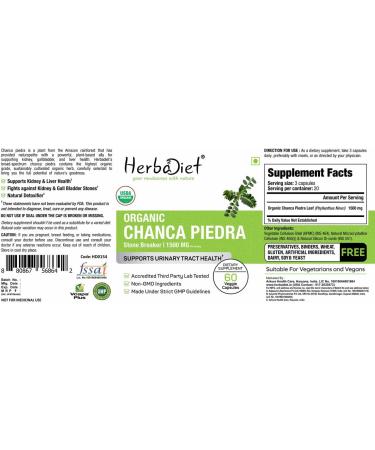 Organic Stone Breaker Chanca Piedra 400mg Capsules | Kidney Cleanse & Gallbladder Support | Detox Urinary Tract - Buy Online on GoSupps.com