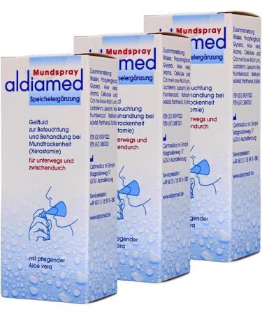 ALDIAMED Mundspray 3x50ml | Saliva Moisturizer & Dry Mouth Treatment | Mild Taste | Travel-Friendly Savings Set - Buy Online on GoSupps.com
