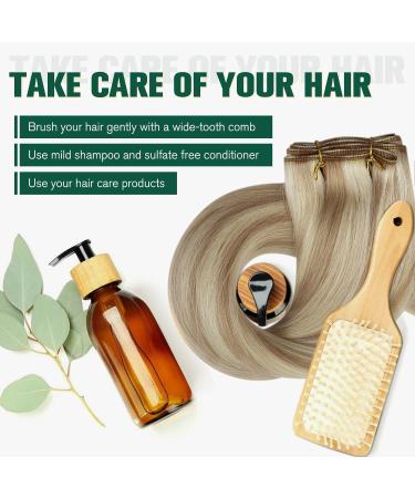 Runature Ash Blonde & Platinum Blonde Real Hair Extensions - 50cm Sew-In Weft - Smooth & Healthy Hair - 100g #18AP60 - Buy Online on GoSupps.com