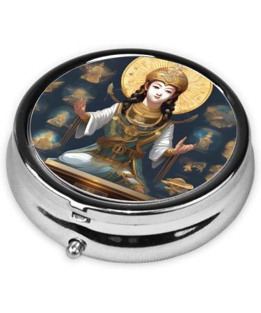 Statue of Godround Pill Box - 3 Compartment Portable Travel Organizer | Black - Ideal for International Shipping - Buy Online on GoSupps.com