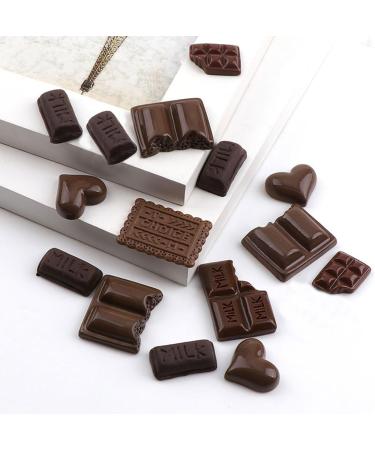 Calkkrer 60 pieces artificial chocolate simulation chocolate resin chocolate cabochons candy decoration artificial candy chocolate model - Buy Online on GoSupps.com