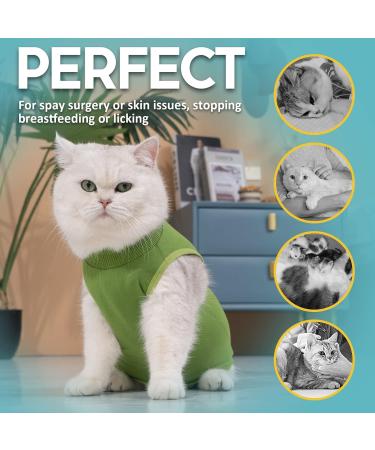 Avont Katzenbody Recovery Suit for Cats | Post-Surgery Leak Protection & Skin Care | Green Modal Outfit - Buy Online on GoSupps.com