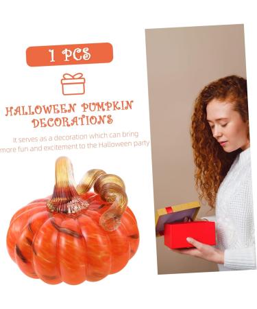 ifundom 2pcs halloween pumpkin pose outdoor faux plants car model home decoration glass collectible squat glass pumpkin funny halloween decorations Durable Pumpkins Ornament reward mini Orangex2pcs 13x10.5cmx2pcs - Buy Online on GoSupps.com