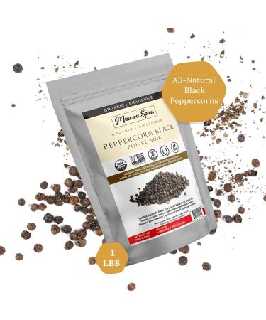 Minerva Spices Organic Peppercorn Black 1 Pound 453 grams Premium Quality 100% Pure Non-GMO Vegan Gluten-Free and Kosher Certified Black Peppercorn - Buy Online on GoSupps.com