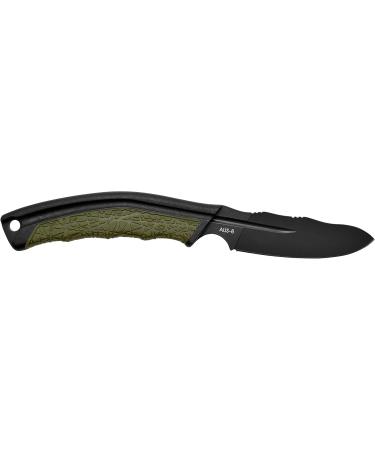 Camillus 19286 BT-8.5 Hunting Knife - 8.9 cm Aus-8 Steel Blade with Ballistic Nylon Sheath - Black/Green GfN/TPE Handle - Ideal for Outdoor Adventures - Buy Online on GoSupps.com