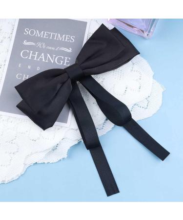 Inilbran Vintage Silk Bow Hair Clips Black Bowknot Hair Barrettes French Silk Hair Clip Barrette Retro Bow Hair Accessories French Bowknot Clip Headpiece for Women and Girls Headdress - Buy Online on GoSupps.com