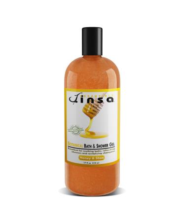 Botanical Bath and Shower Gel with Essential Oils Skin Nourishing Cleanser for Luxurious Bathing Experience (Honey & Shea)