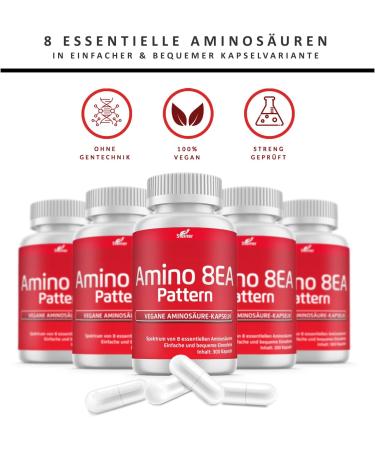 8 Essential Amino Pattern 8EA - 300 Vegan Capsules | Premium Amino Acids Supplement for Enhanced Performance - Buy Online on GoSupps.com