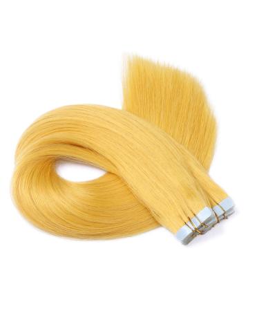 Shop Novon Hair Extensions: 60cm Yellow Tape-In Extensions | 100% Remy Real Hair | 50 Tresses (2.5g Each) - Buy Online on GoSupps.com