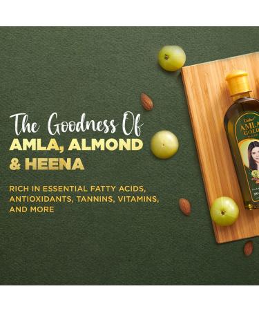 Dabur Amla Gold Hair Oil - Moisturizing Hair Serum with Amla, Almond, and Henna - 6.76 Fl Oz - Natural Hair Treatment for Women - Buy Online on GoSupps.com