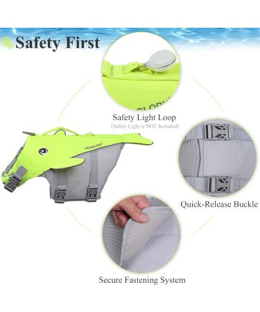 Vivaglory Dog Swimming Vest for Small & Medium Dogs - Adjustable Easy to Use Neon Yellow (S: 48-58 cm Ribcage Girth) - Buy Online on GoSupps.com