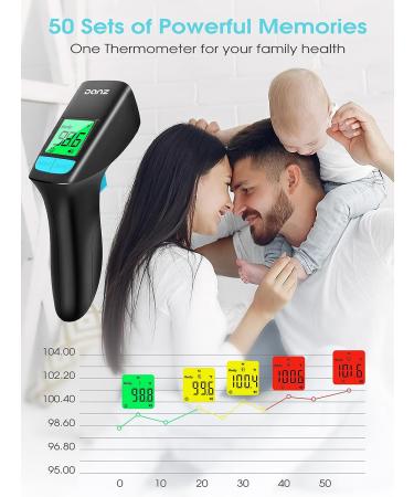 Danz Forehead Thermometer - Non-Contact Digital, 3-Color LCD Screen, Fast Reading, Fever Alarm - for Adults, Kids, Baby - 50 Memory Values - Buy Online on GoSupps.com