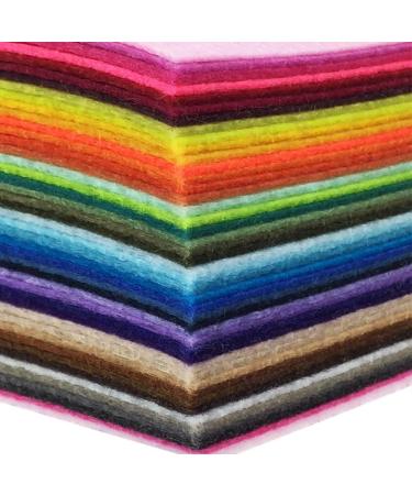 Flic-Flac 44PCS Assorted Color Felt Fabric Sheets 4 x 4 inches - DIY Craft Sewing Patchwork 1mm Thick - Buy Online on GoSupps.com