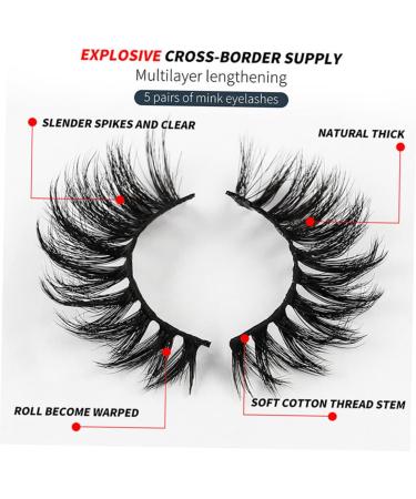 Beavorty 5 Pairs Fake eyelashes false eyelashes soft light fake lash artificial eyelashes black accent decor hand decor 3D black trim Natural Eyelashes dense Miss Adhesive Imitation - Buy Online on GoSupps.com