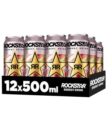Rockstar Energy Drink Strawberry Lime Zero Sugar - Caffeinated Soft Drink (12 x 500ml) | Energy Boost with No Sugar | International Shipping Available - Buy Online on GoSupps.com