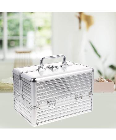 Frcolor Aluminum Makeup Vanity Case - Silver Cosmetic Organizer Box for Travel & Storage - Buy Online on GoSupps.com