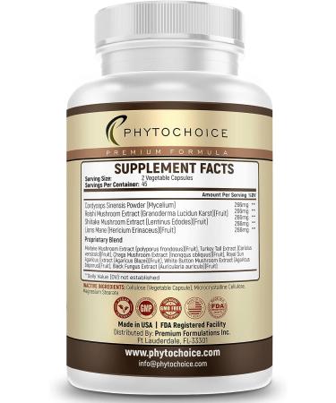 10-Mushroom Complex Nootropic Supplement | Brain Memory Focus Energy Immune Support | Lions Mane, Reishi, Cordyceps, Chaga | 90 Capsules - Buy Online on GoSupps.com