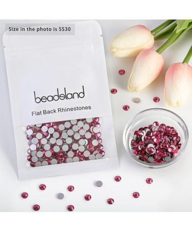 BEADSLAND 288 Pieces Flat Back Rhinestones - Pink Nail Crystals SS30 (6.4-6.6mm) for Stunning Nail Art - Buy Online on GoSupps.com