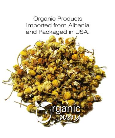 Organic Way Chamomile Flower Whole (Matricaria chamomilla) - Herbal Tea | European Wild-Harvest | Kosher & USDA Certified | Vegan Non-GMO & Gluten Free | 100% Raw from Albania (1LBS / 16Oz.) 16 Ounce (Pack of 1) - Buy Online on GoSupps.com