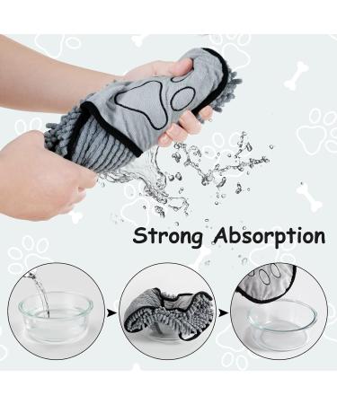 YSQEVN Extra Absorbent Pet Bath Towel - Chenille Microfiber Towel with Hand Pockets for Dogs & Cats | International Shipping Available - Buy Online on GoSupps.com