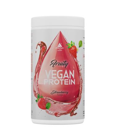 PEAK Fruity Vegan Protein - 400g Strawberry taste I hydrolyzate of pea protein I fat-free I without added sugars I BCAA I perfect solubility I muscle building I soft drink
