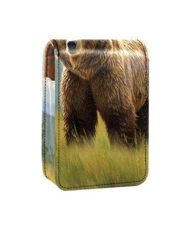 Travel Lipstick Organizer Case Lipstick Case Portable Makeup Bag With Mirror Bear Meadow A642q8atzc