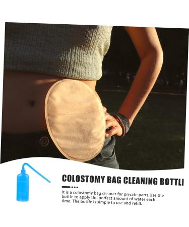 Solust Cleaning Bottle for Stoma Bags | Colostomy Cleaning Accessories | Durable Bluish Plastic Washing Bottle & Detergent - Buy Online on GoSupps.com